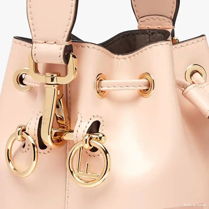 Vintage HOT Tresor Leather ROMA Bucket Calf Mini Cherry Logo Bag Fendi Mon In 0527